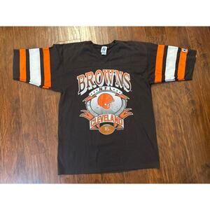 Vintage Cleveland Browns Logo 7 T-Shirt Adult L NFL Football Stripe Jersey 1994